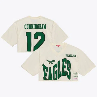 Mitchell & Ness Randall Cunningham Cream Philadelphia Eagles Retired Player Cropped Fashion Jersey In White