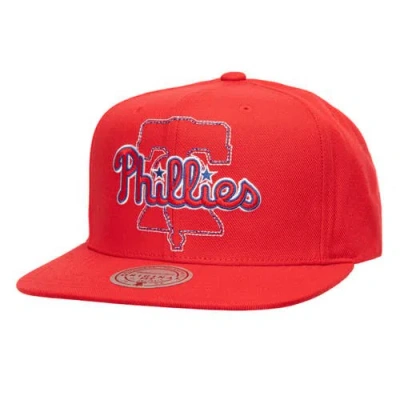 Mitchell & Ness Red Philadelphia Phillies Double Up Snapback Hat
