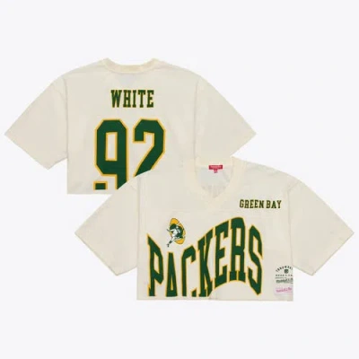 Mitchell & Ness Reggie White Cream Green Bay Packers Retired Player Cropped Fashion Jersey