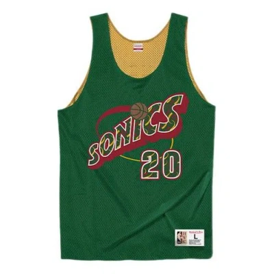 Mitchell & Ness Reversible Mesh Tank 'seattle Supersonics - Gary Payton 1995-96' In Green
