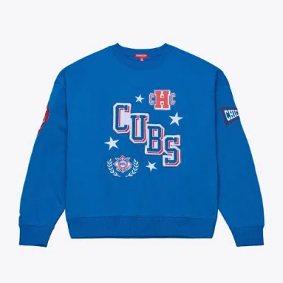 Mitchell & Ness Royal Chicago Cubs Pep Rally Sweatshirt In Blue