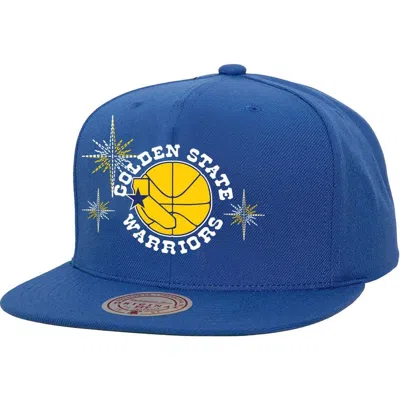 Mitchell & Ness Royal Golden State Warriors Starlight Snapback Hat