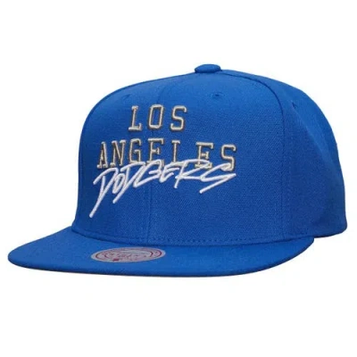 Mitchell & Ness Royal Los Angeles Dodgers Team Tagged Snapback Hat In Blue