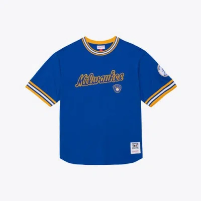 Mitchell & Ness Royal Milwaukee Brewers Wild Pitch Ringer T-shirt In Blue
