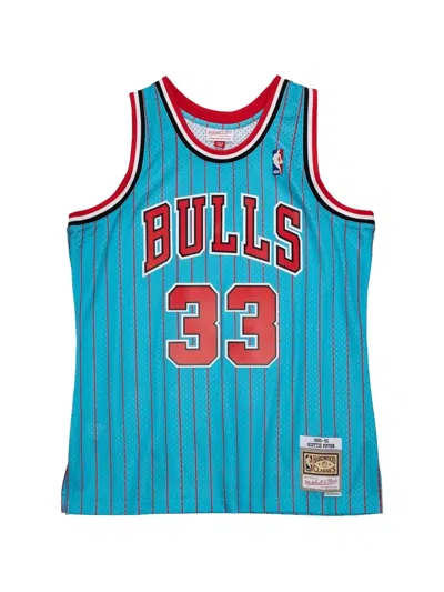 Mitchell & Ness Scottie Pippen Striped Vest In Blue