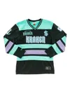 Mitchell & Ness Seattle Kraken V-neck Striped Sweatshirt In Black