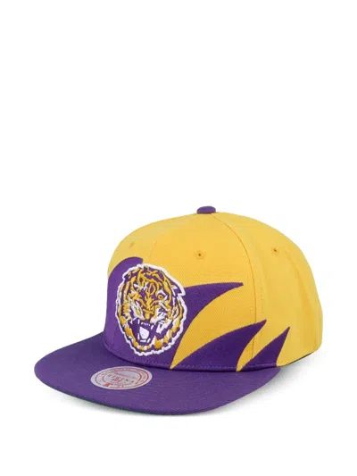 Mitchell & Ness Sharktooth Logo Snapback Cap In Yellow