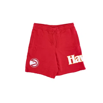 Mitchell & Ness Short Tracksuit Pants Men's Nba Game Day French Terry Short Hardwood Classics Atlhaw Original Team C In Red