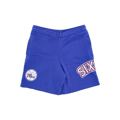 Mitchell & Ness Short Tracksuit Pants Men's Nba Game Day French Terry Short Hardwood Classics Phi76e Original Team C In Blue