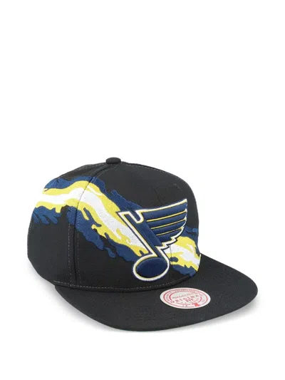 Mitchell & Ness St. Louis Blues Nhl Vintage Paintbrush Snapback Cap In Black