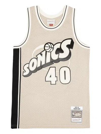 Mitchell & Ness Swingman Nba Supersonics 1995 Shawn Kemp Tank Top In Neutral