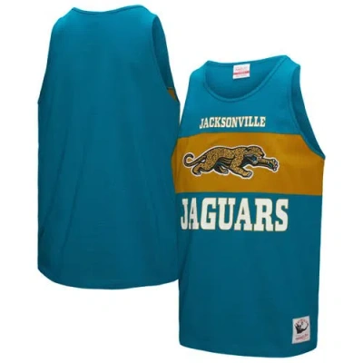 Mitchell & Ness Teal Jacksonville Jaguars Retro Colorblock Tank Top In Blue