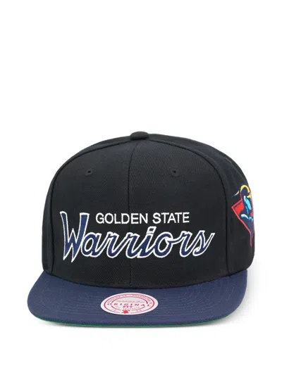 Mitchell & Ness Team Script 2.0 Embroidered Snapback Cap In Black