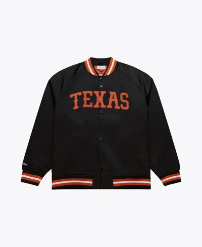 Mitchell & Ness Texas Longhorns Black Satin Raglan Full-snap Jacket