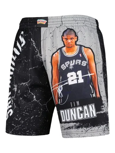Mitchell & Ness Tim Duncan San Antonio Spurs Hardwood Classics Shorts In Black