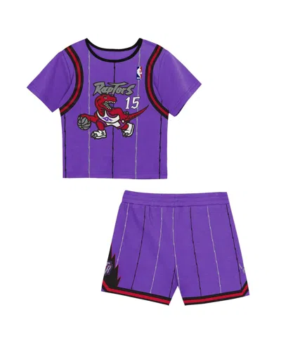 Mitchell & Ness Babies' Toddler 2-piece Vince Carter Purple Toronto Raptors Play By Place T-shirt And Shorts Set