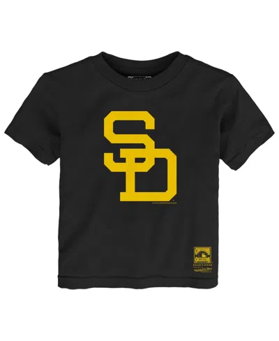 Mitchell & Ness Babies' Toddler Black San Diego Padres Retro Logo T-shirt In Blue