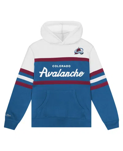 Mitchell & Ness Babies' Toddler Blue Colorado Avalanche Head Coach Hoodie In Blue,burgundy