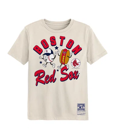 Mitchell & Ness Kids' Toddler Boys' 2t-5t Snack T-shirt Boston Red Sox Cooperstown Collection Classic Fit In Natural