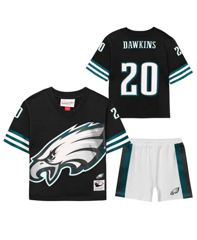 Mitchell & Ness Babies' Toddler Brian Dawkins Black Philadelphia Eagles Playmaker Short Set
