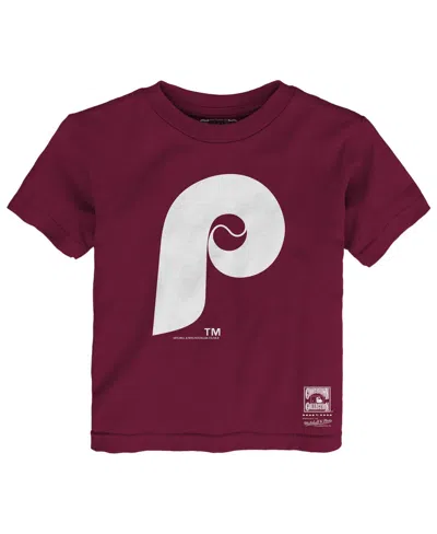 Mitchell & Ness Babies' Toddler Burgundy Philadelphia Phillies Retro Logo T-shirt In Multi