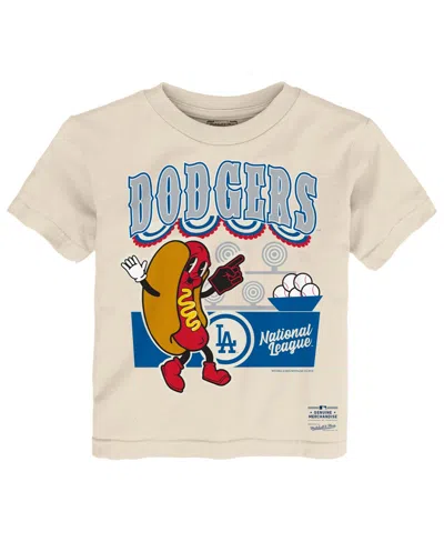Mitchell & Ness Babies' Toddler Cream Los Angeles Dodgers Step Back Up T-shirt In Brown