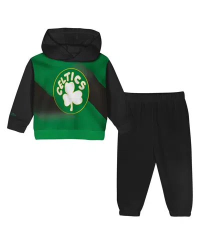 Mitchell & Ness Babies' Toddler Kelly Green/black Boston Celtics Big Face Oversized Pullover Hoodie And Pants Set