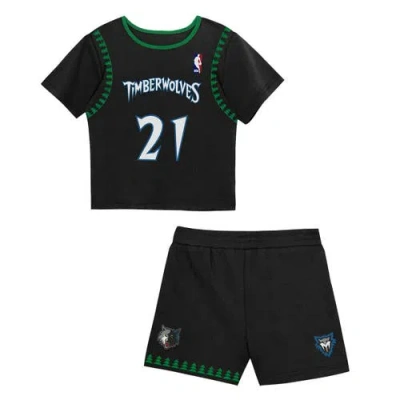 Mitchell & Ness Kids' Toddler  Kevin Garnett Black Minnesota Timberwolves 2-piece Play By Place T-shirt & S