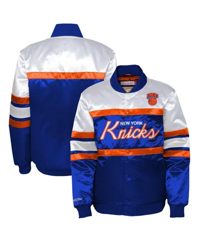 Mitchell & Ness Babies' Toddler Mitchell Ness Blue New York Knicks Head Coach Satin Full-snap Jacket