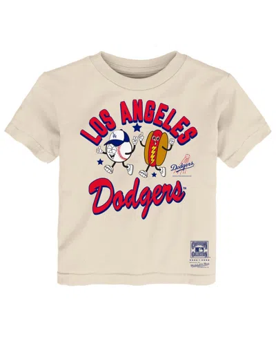 Mitchell & Ness Babies' Toddler Natural Los Angeles Dodgers Snack T-shirt In Brown