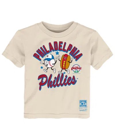 Mitchell & Ness Babies' Toddler Natural Philadelphia Phillies Snack T-shirt In Multi