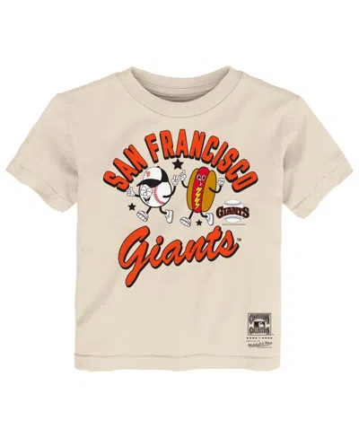 Mitchell & Ness Babies' Toddler Natural San Francisco Giants Snack T-shirt In Neutral