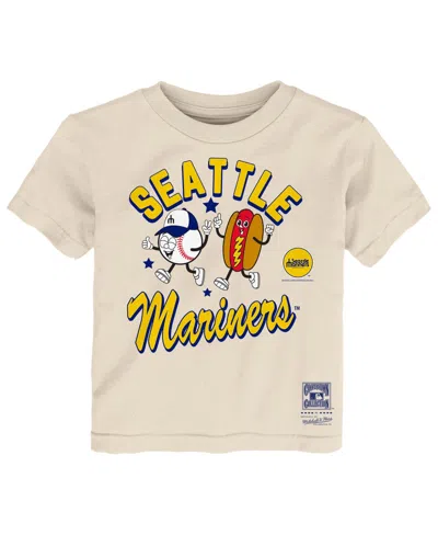 Mitchell & Ness Babies' Toddler Natural Seattle Mariners Snack T-shirt In Neutral