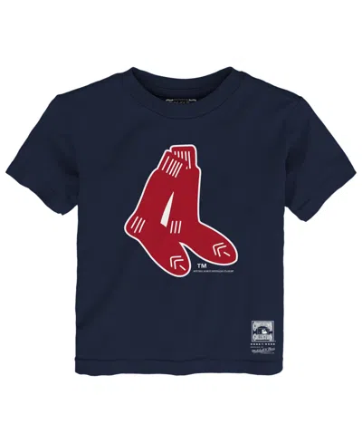 Mitchell & Ness Babies' Toddler Navy Boston Red Sox Retro Logo T-shirt In Black