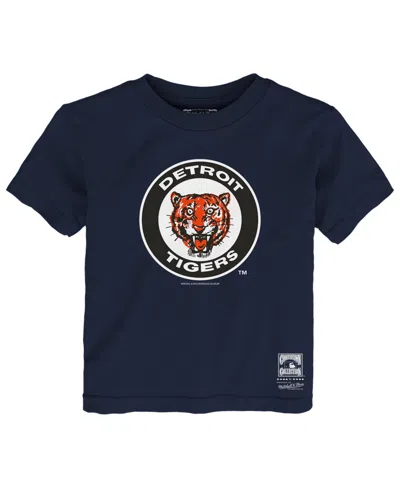Mitchell & Ness Babies' Toddler Navy Detroit Tigers Retro Logo T-shirt In Black