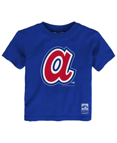 Mitchell & Ness Babies' Toddler Royal Atlanta Braves Retro Logo T-shirt In Blue