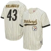 Mitchell & Ness Troy Polamalu Cream Pittsburgh Steelers Name & Number Mesh Button-up Baseball Jersey In White