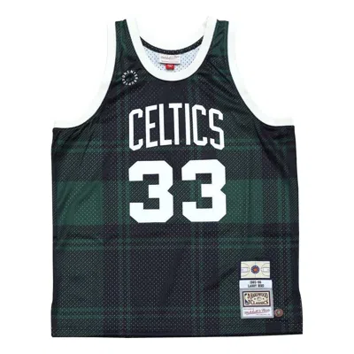 Mitchell & Ness Uninterrupted Boston Celtics Larry Bird Basketball Jersey 'green Purple' In Black
