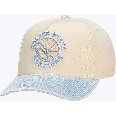 Mitchell & Ness Unisex  Cream/light Blue Golden State Warriors Faded Pro Snapback Hat