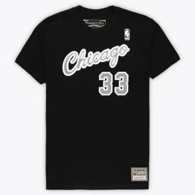 Mitchell & Ness Unisex  Scottie Pippen Black Chicago Bulls Hardwood Classics Reload 3.0 T-shirt