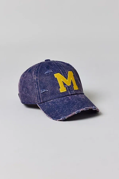 Mitchell & Ness University Of Michigan Logo Washed Dad Hat In Navy, Men's At Urban Outfitters