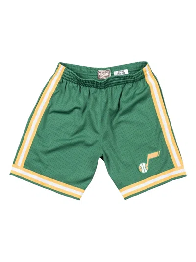 Mitchell & Ness Utah Jazz 1979-80 Striped Swingman Shorts In Green