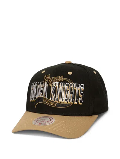 Mitchell & Ness Vegas Golden Knights Block Tonal Topstitching Cap In Black