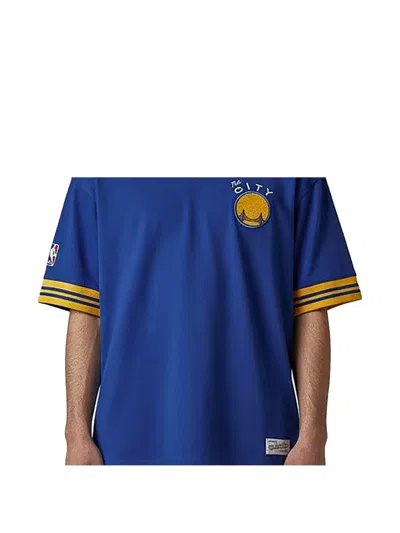 Mitchell & Ness V-neck Patch T-shirt In Blue