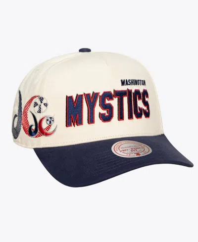 Mitchell & Ness Washington Mystics Big Time Pro Embroidered Snapback Hat In Neutral