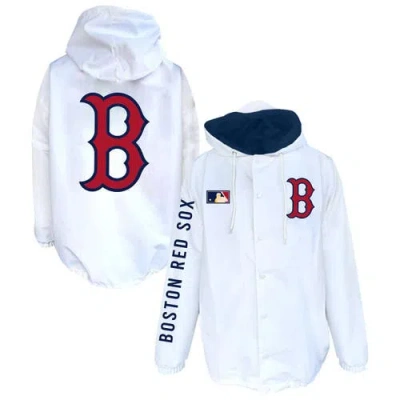 Mitchell & Ness White Boston Red Sox Big & Tall Full-snap Hooded Jacket In Multi