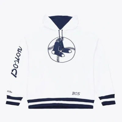 Mitchell & Ness White Boston Red Sox Cooperstown Collection Fleece Hoodie