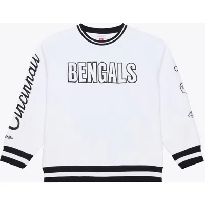 Mitchell & Ness White Cincinnati Bengals Arctic Fleece Sweatshirt