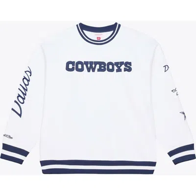 Mitchell & Ness White Dallas Cowboys White Out Fleece Sweatshirt