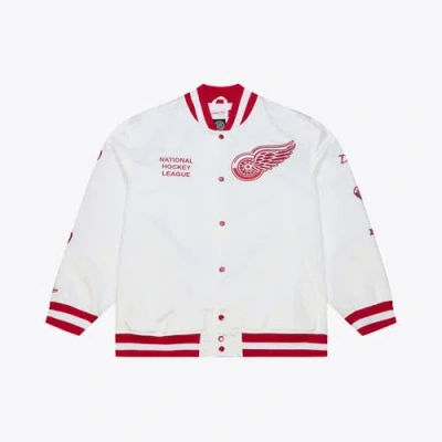 Mitchell & Ness White Detroit Red Wings Arctic Lightweight Satin Full-snap Jacket